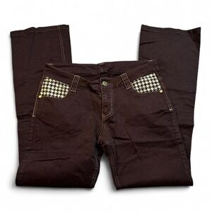 Vintage Y2K South Pole bootcut brown denim punk grunge jeans fit 31x30
